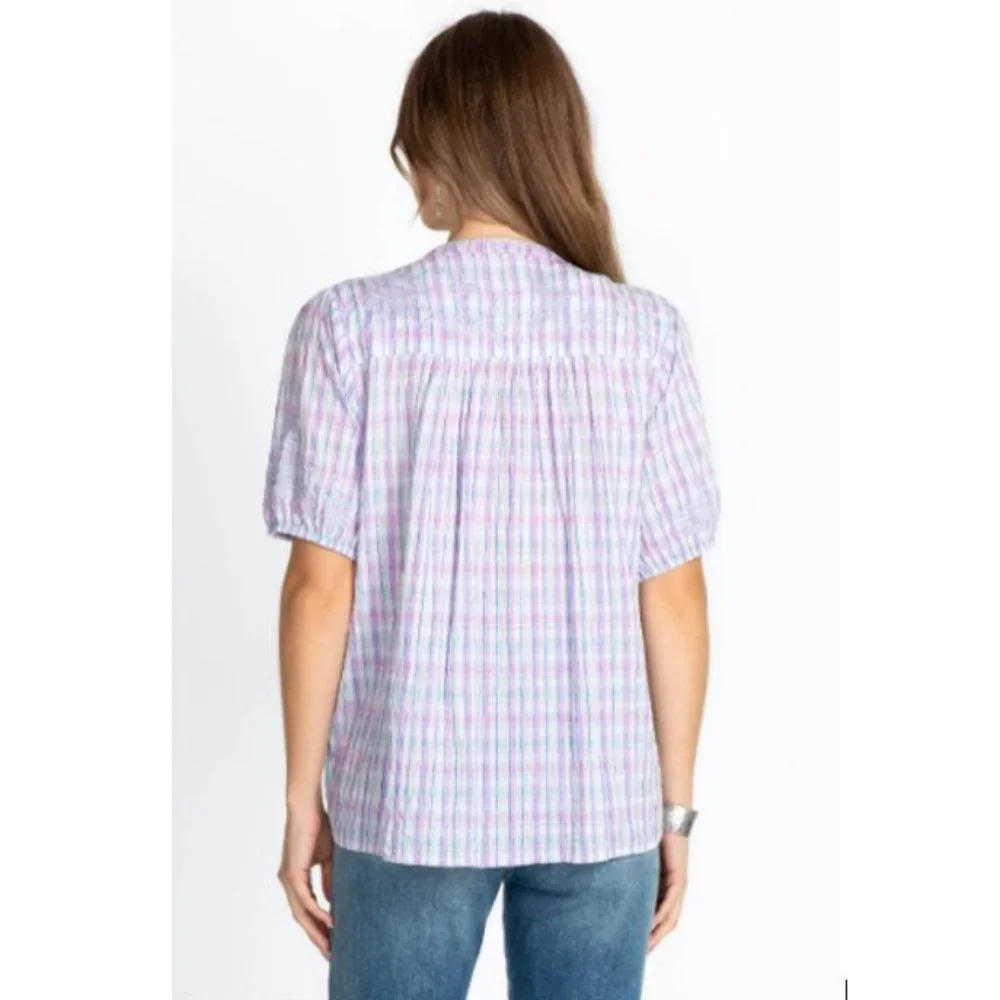 Johnny Was Malo Puff Sleeve Embroidered Butterfly Blouse - Size Small - NWT